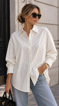Chemise Oversize Chic à Maxi Lettre Léopard au Dos ALICE