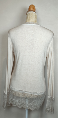 Top Dentelle Col V ELY Beige Clair