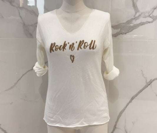 Pull Ecru ROCK & ROLL