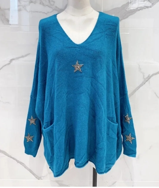 Pull Oversize MATT Bleu canard