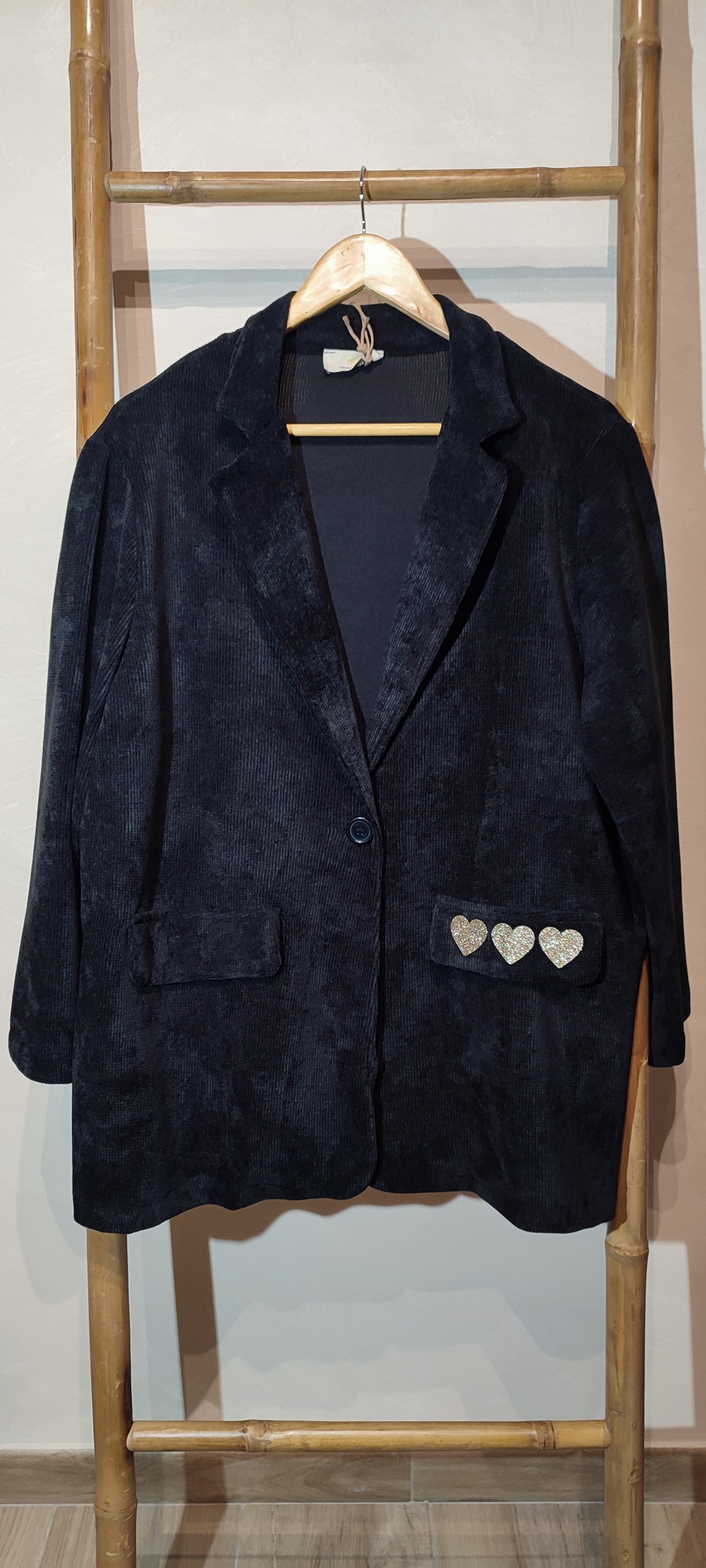 Veste Velours LOVE Noire