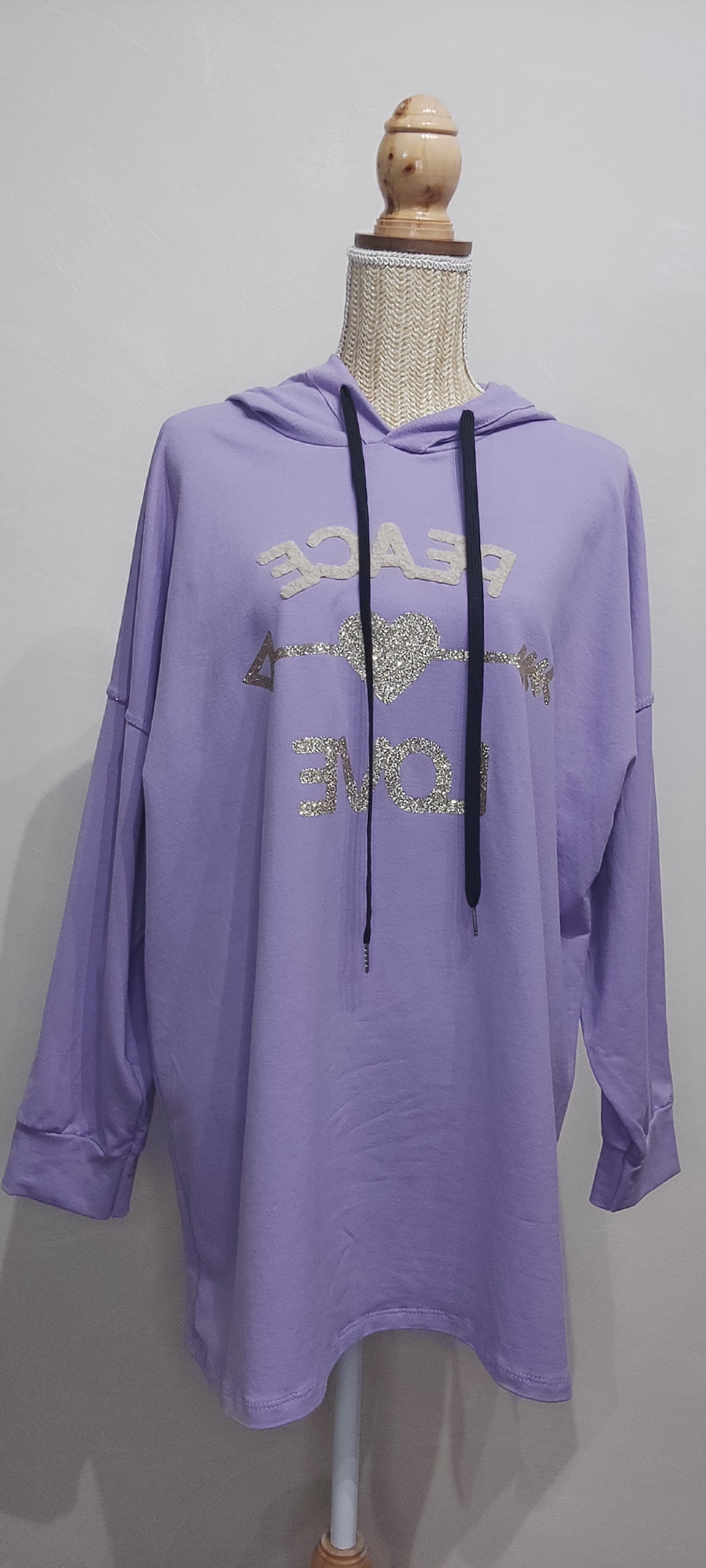 Sweat LOVE & PEACE Lilas