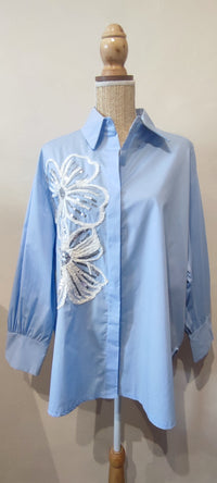 Chemise FLORE Bleu Ciel