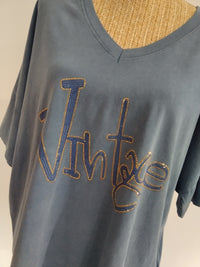 Tee-Shirt VINTAGE Bleu Jean