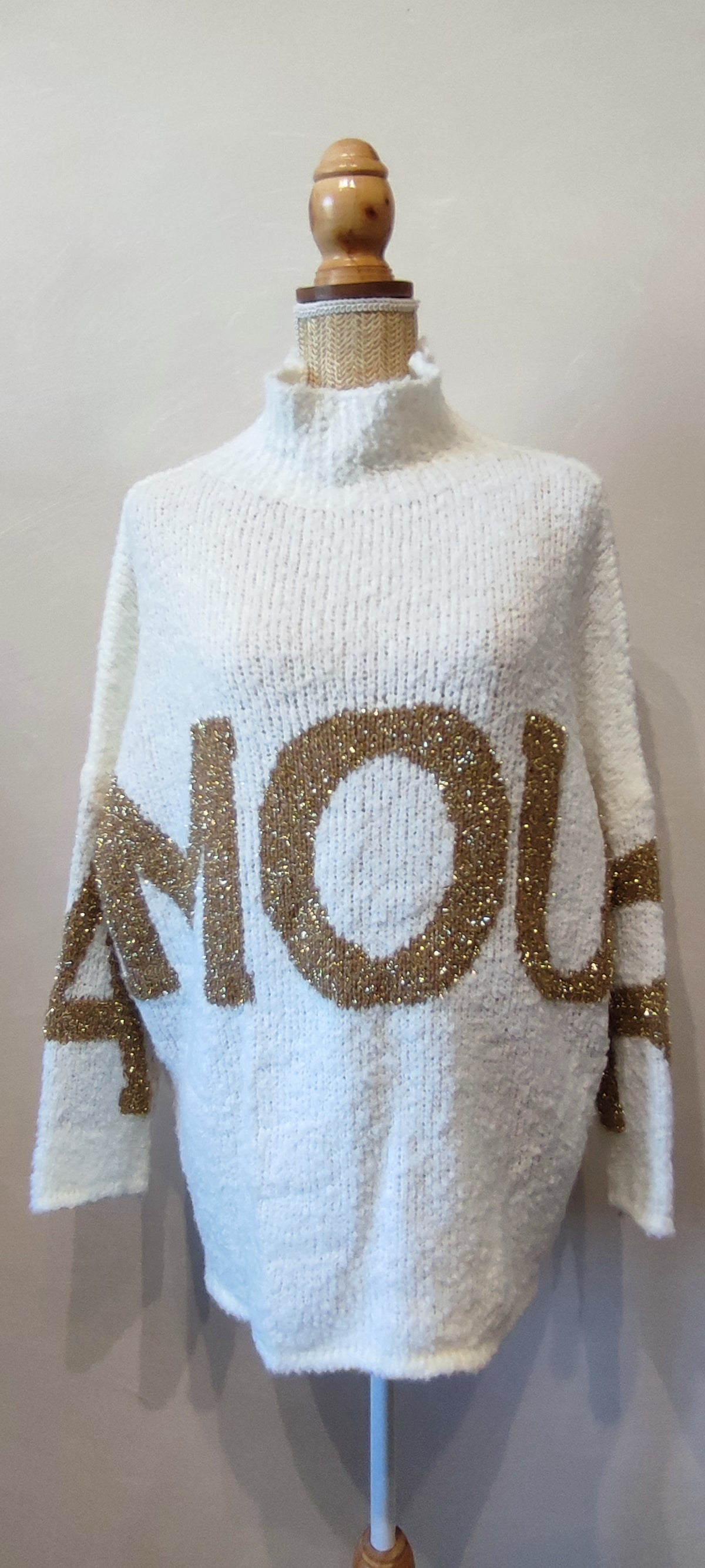 Pull Blanc AMOUR Gold