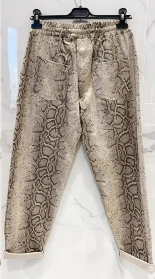 Pantalon JOYCE Python Doré