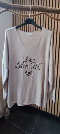 Top "LA DOLCE VITA" Beige