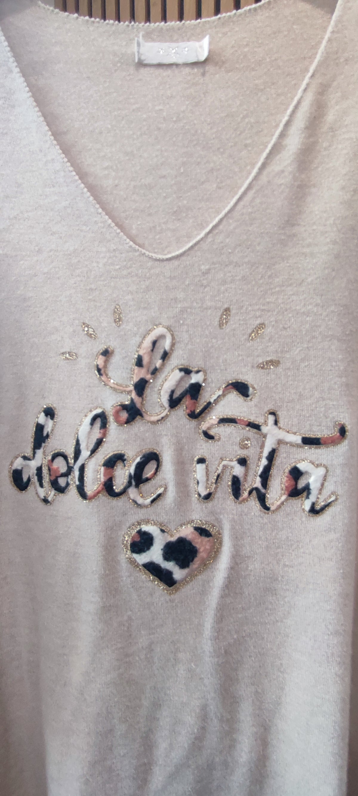 Top "LA DOLCE VITA" Beige