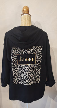 Veste à Capuche J'ADORE Noire