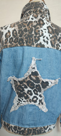 Veste en Jean Imprimé Léopard Motif Etoile SYA