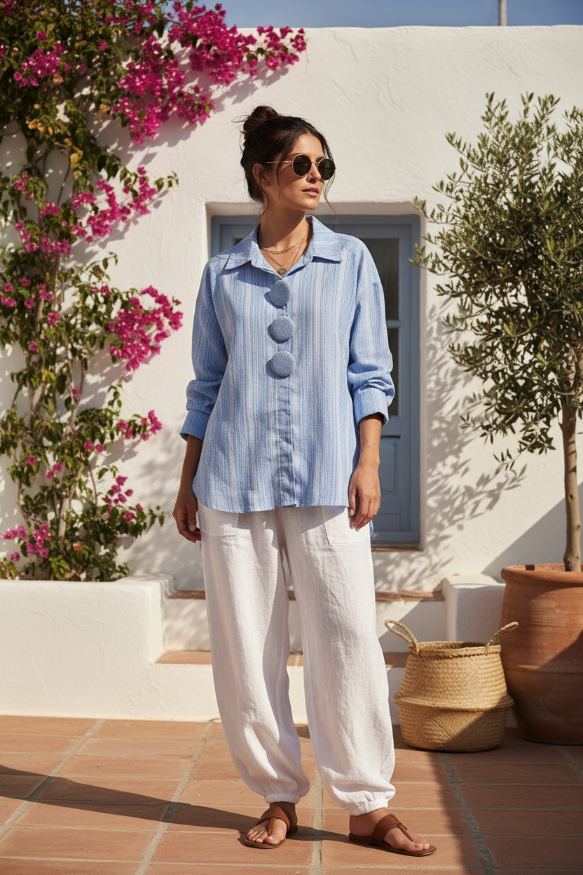 Chemise ANGELA manches longues look estival