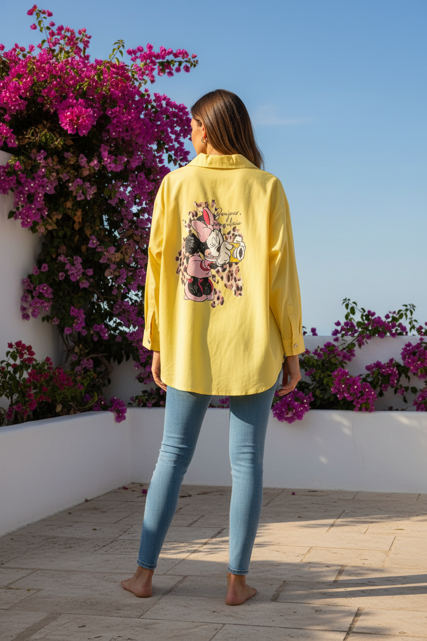 Chemise jaune Minnie - vue de dos