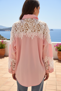 Chemise rose dentelle - dos