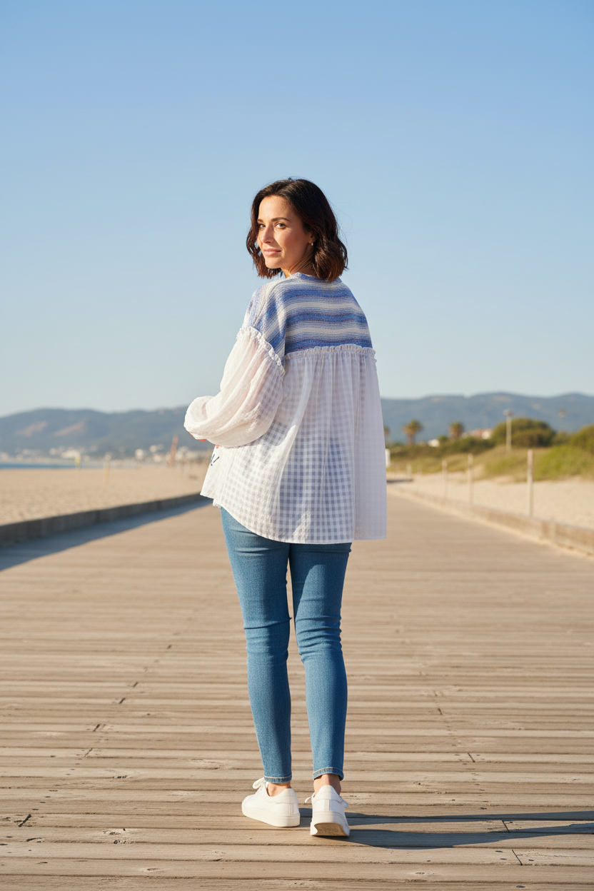 Chemise Snoopy bleue de dos