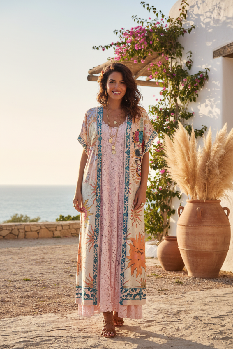 Kimono de face - lieu estival