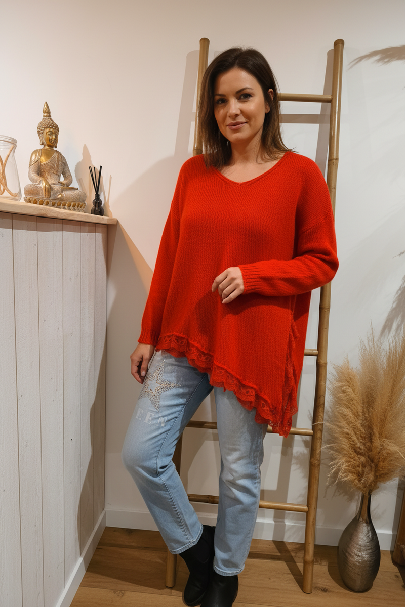 Pull rouge et jean étoile lifestyle