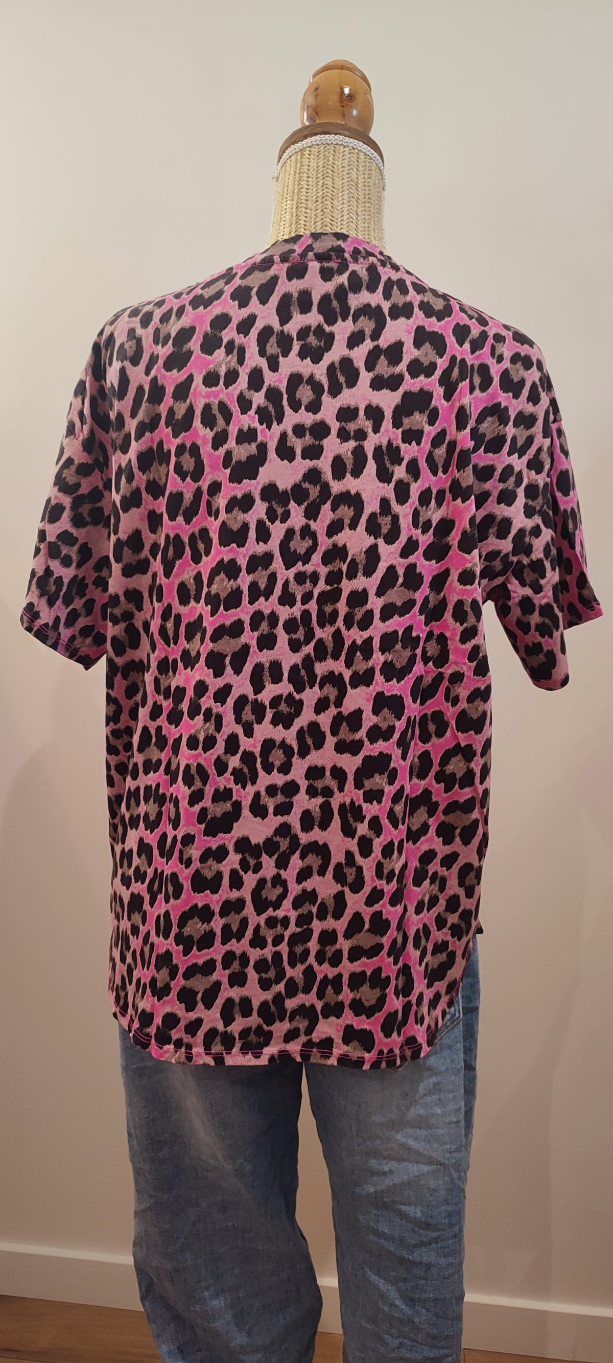 Tee-Shirt lmprimé Léopard Rose Fluo MILO