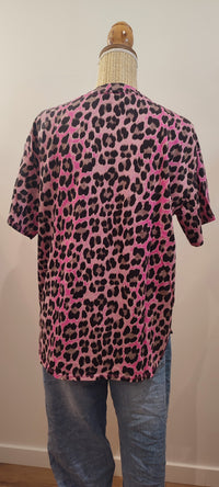 Tee-Shirt lmprimé Léopard Rose Fluo MILO