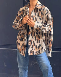 Chemise Oversize Velours Imprimé Léopard ANNY