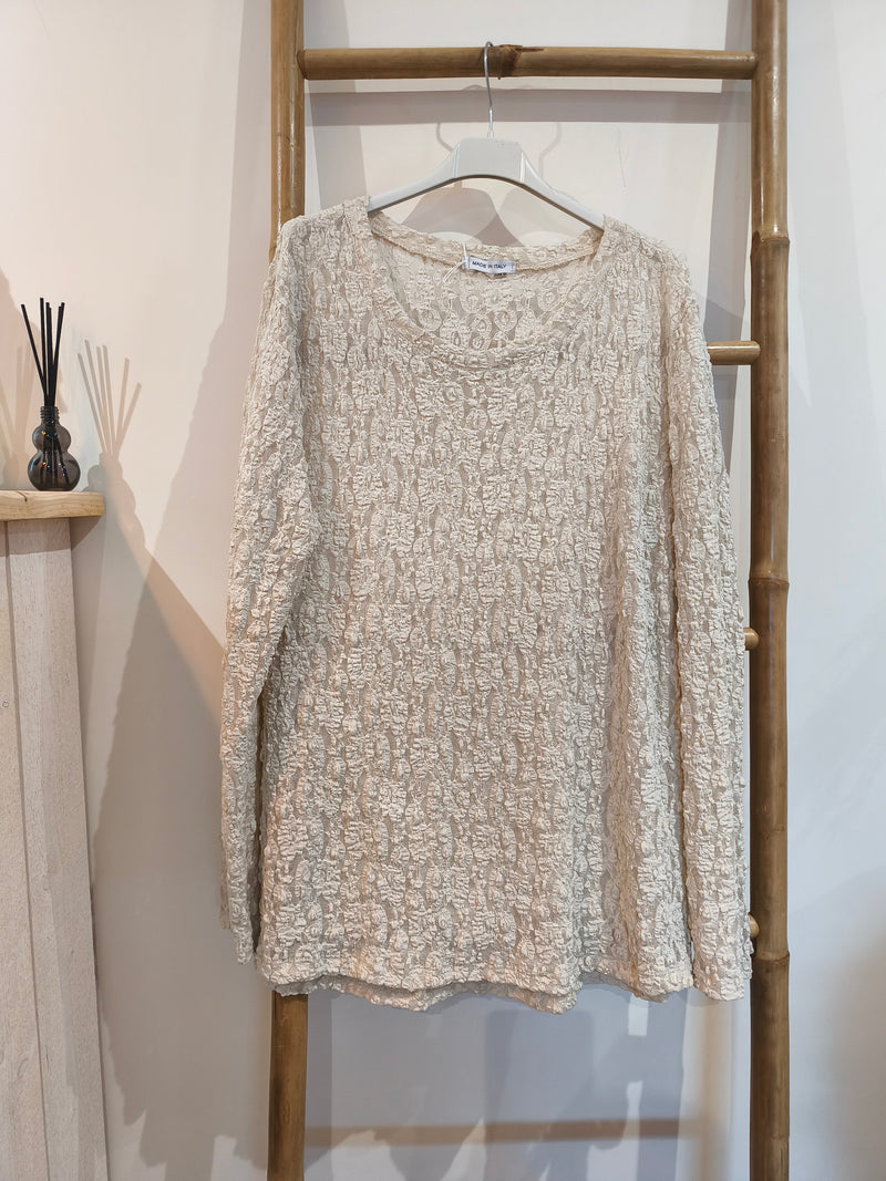 Top Long Dentelle Beige GENA