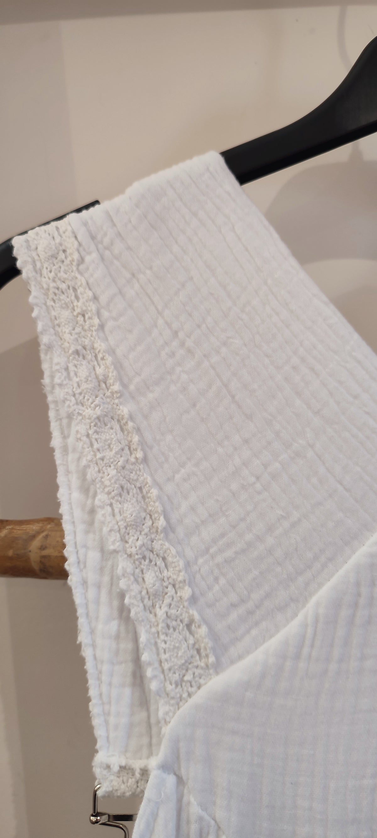 Robe Salopette Gaze de Coton Blanc LEA