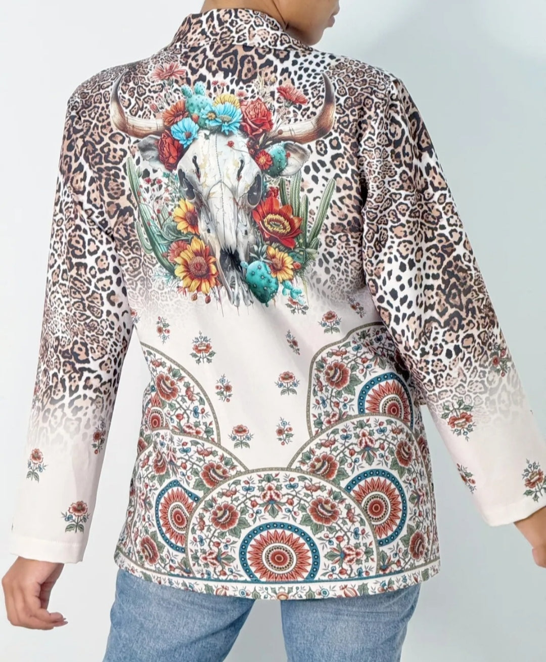 Veste Bohème à Motif "Tête de Buffle"