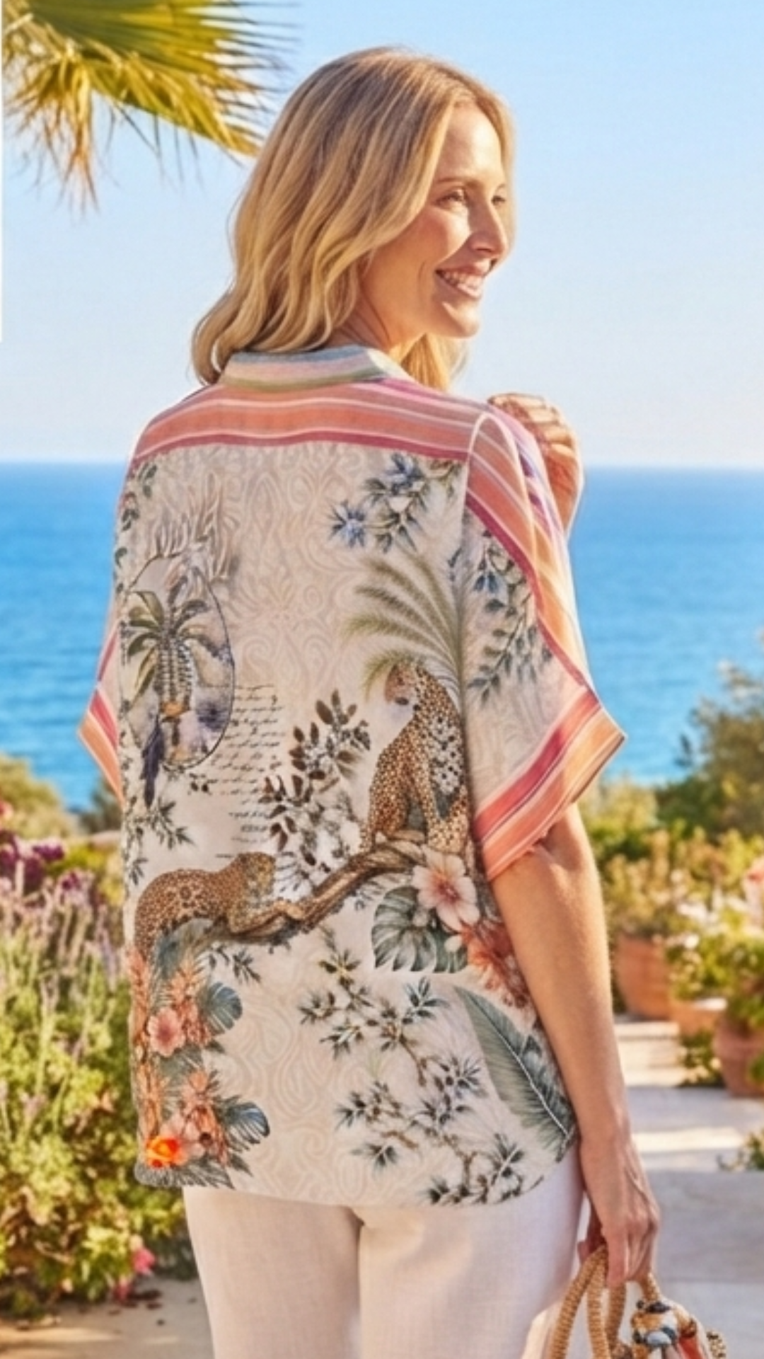 Blouse Rayée Multicolore Imprimé "SAVANNE"