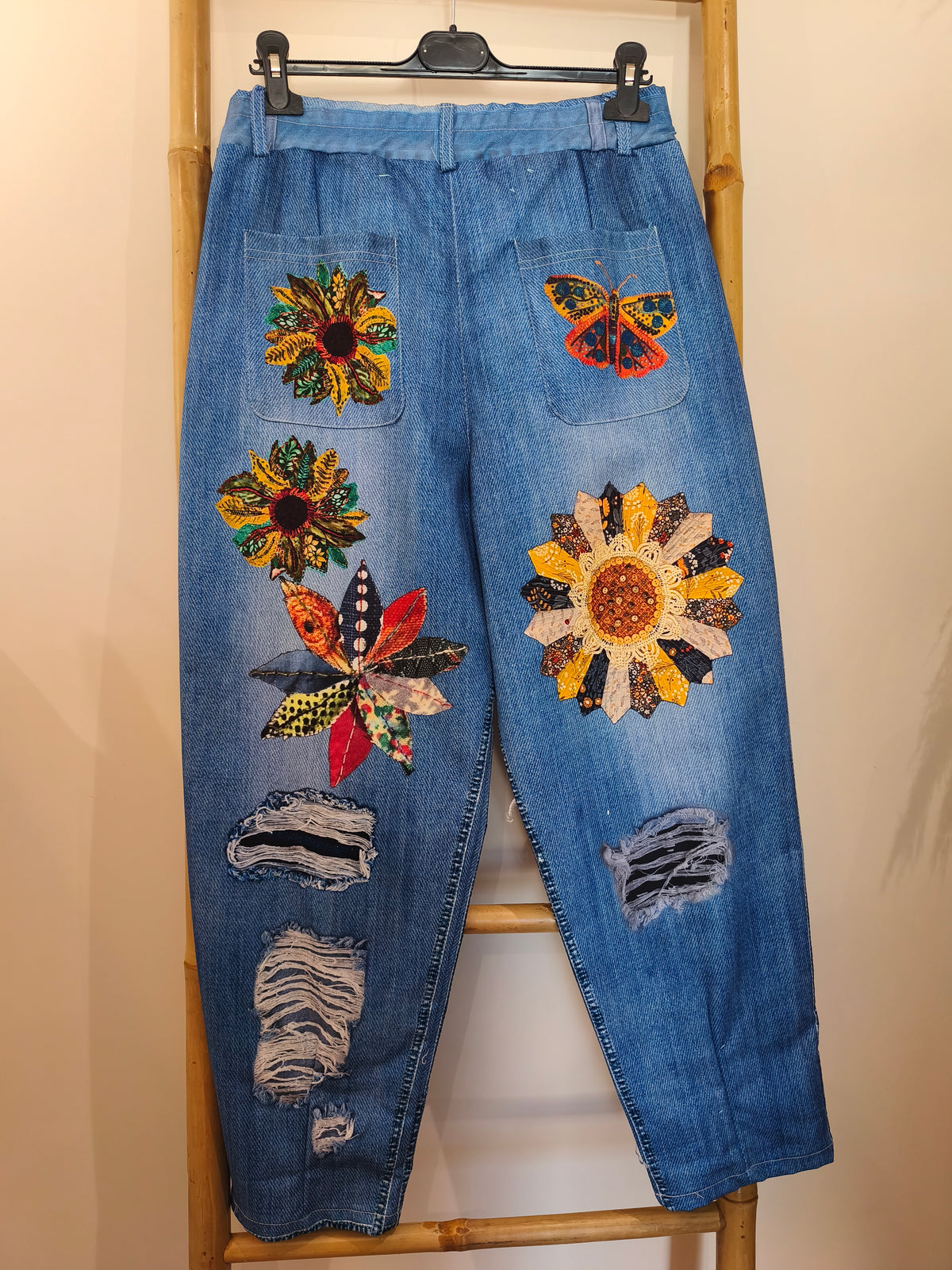 Pantalon Effet Jean Imprimé Floral JEZY