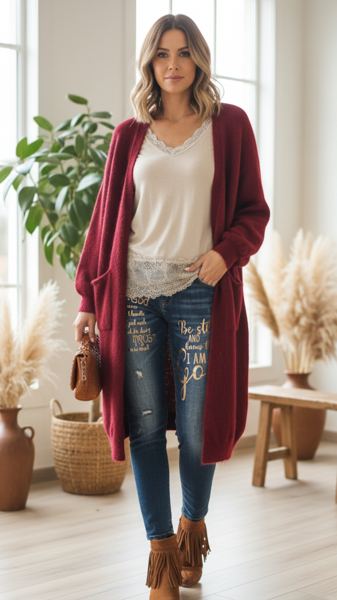 Gilet Long Bordeaux ANAE