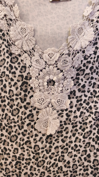 Top Léopard Dentelle Beige KINOU