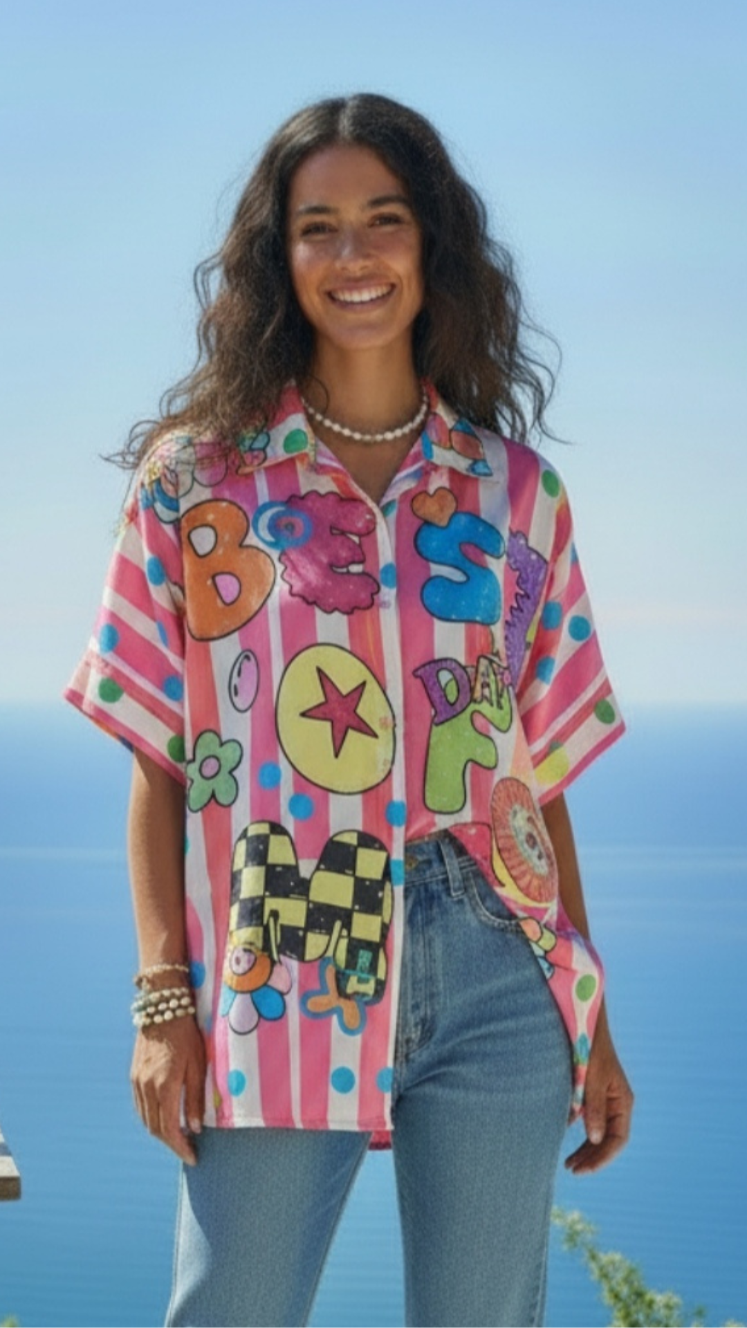 Chemise Rose à motifs Multicolore SUN