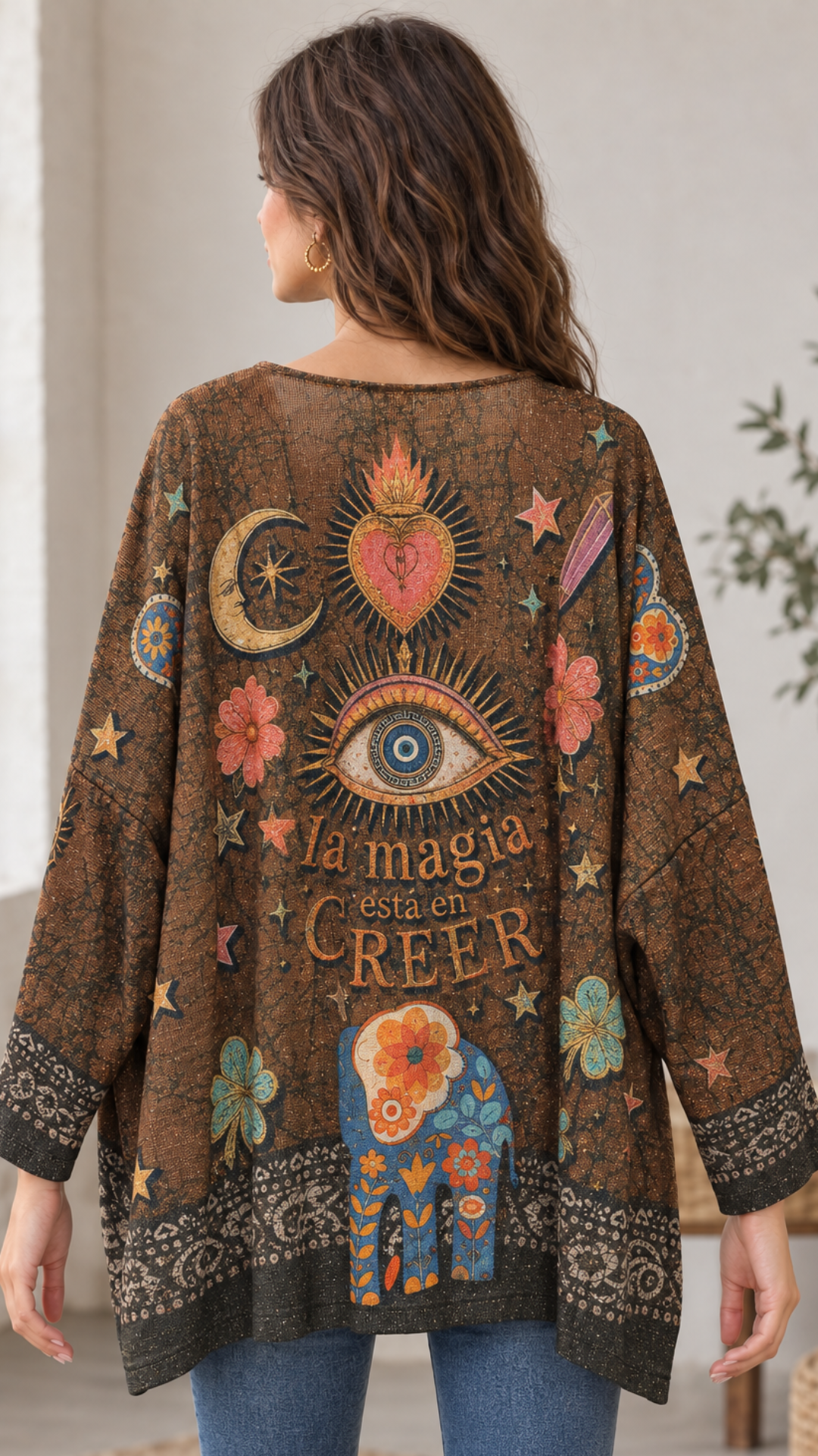 Top Lurex Oversize Motif Bohème EYES