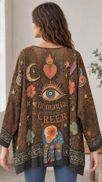 Top Lurex Oversize Motif Bohème EYES