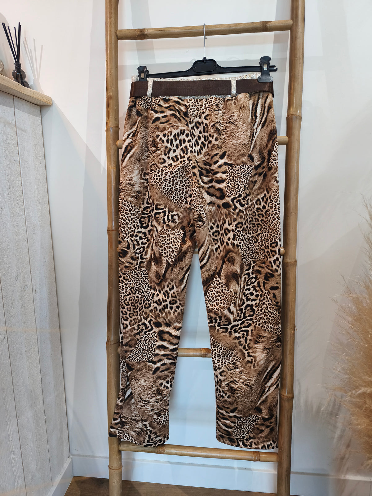 Pantalon Imprimé Léopard Marron MILOU