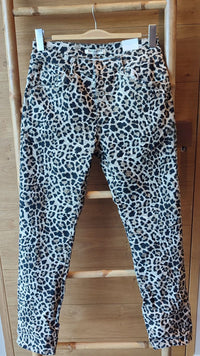 Pantalon Imprimé Léopard Noir et Taupe KAROSTAR