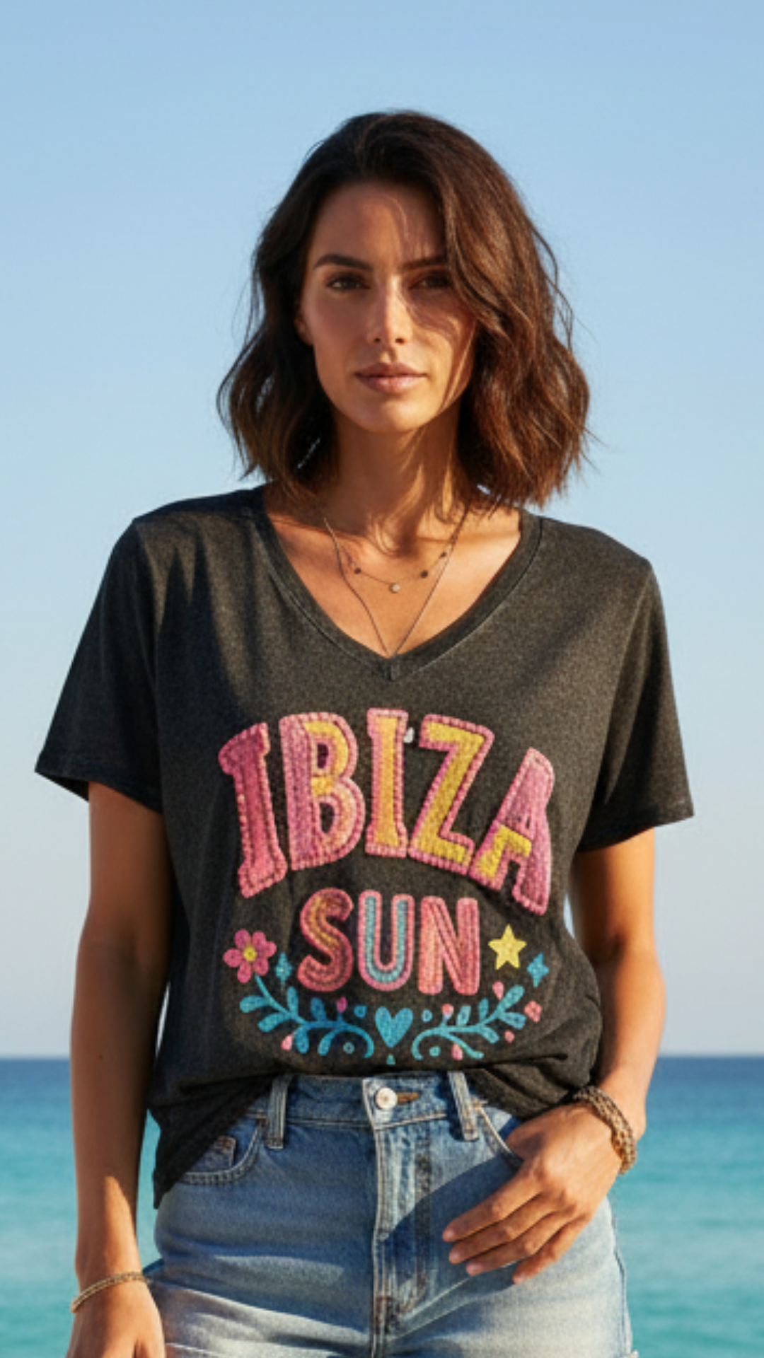 Tee-Shirt Noir IBIZA SUN