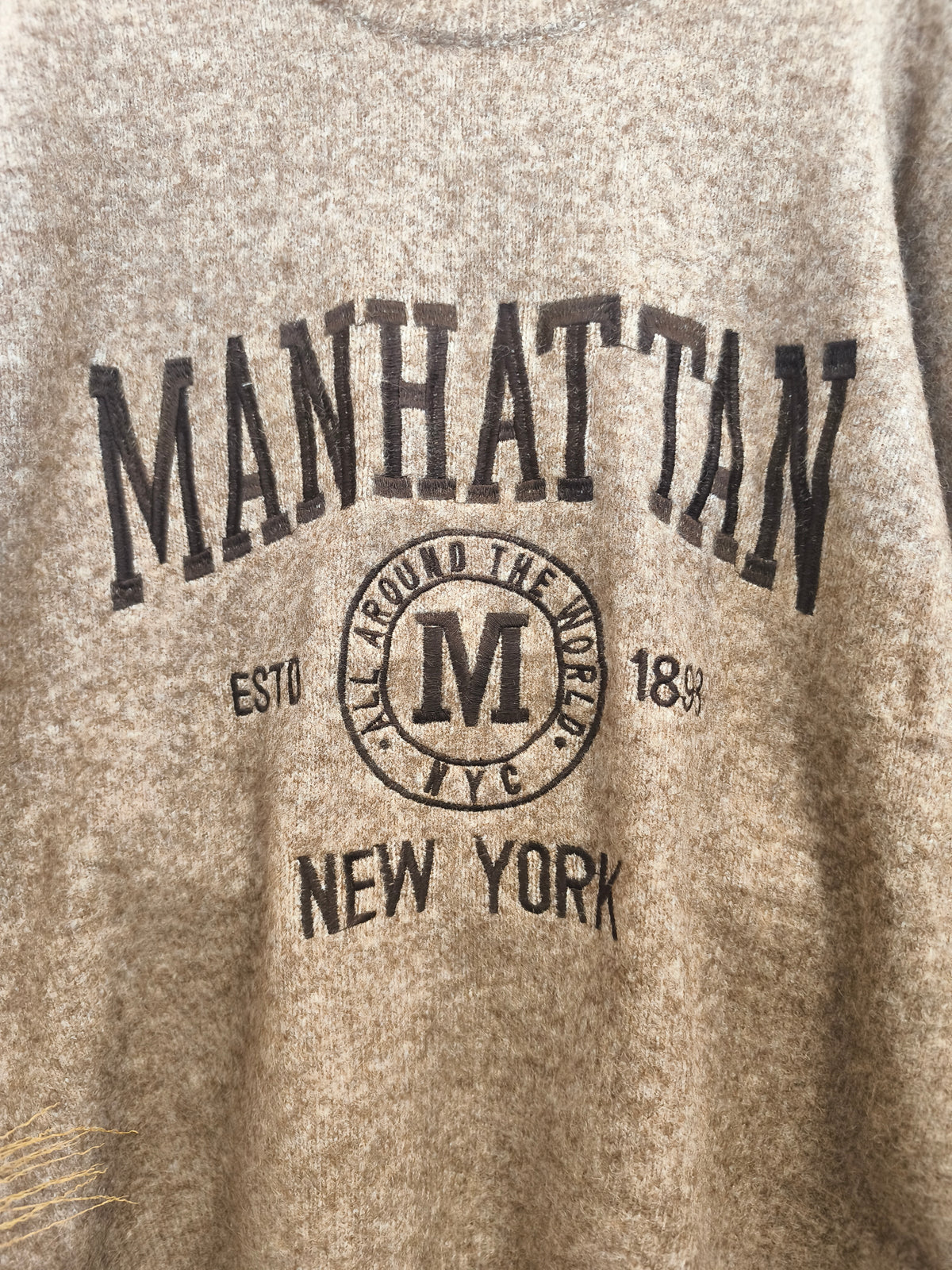 Pull Camel Manches Dentelle Chocolat "MANHATTAN"