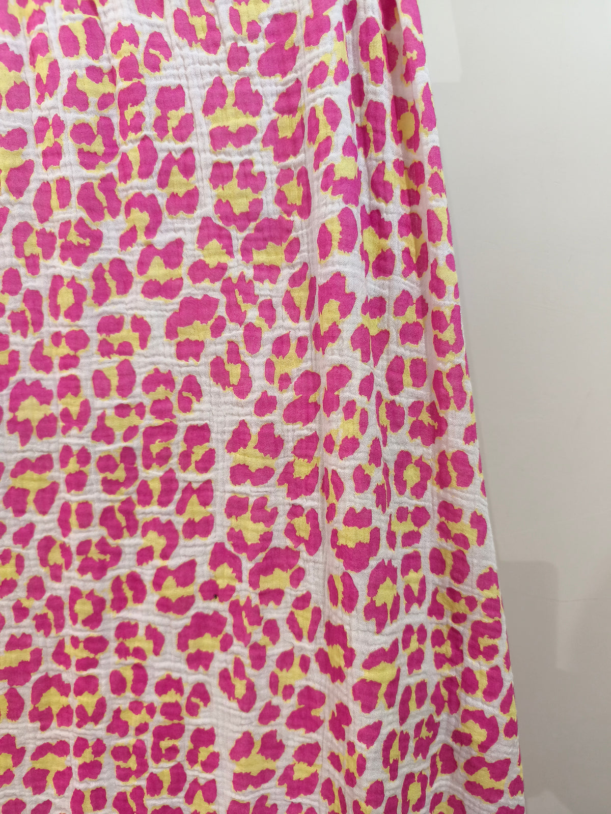 Robe longue à Bretelles Léopard Fucshia et Jaune SANTA