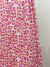 Robe longue à Bretelles Léopard Fucshia et Jaune SANTA