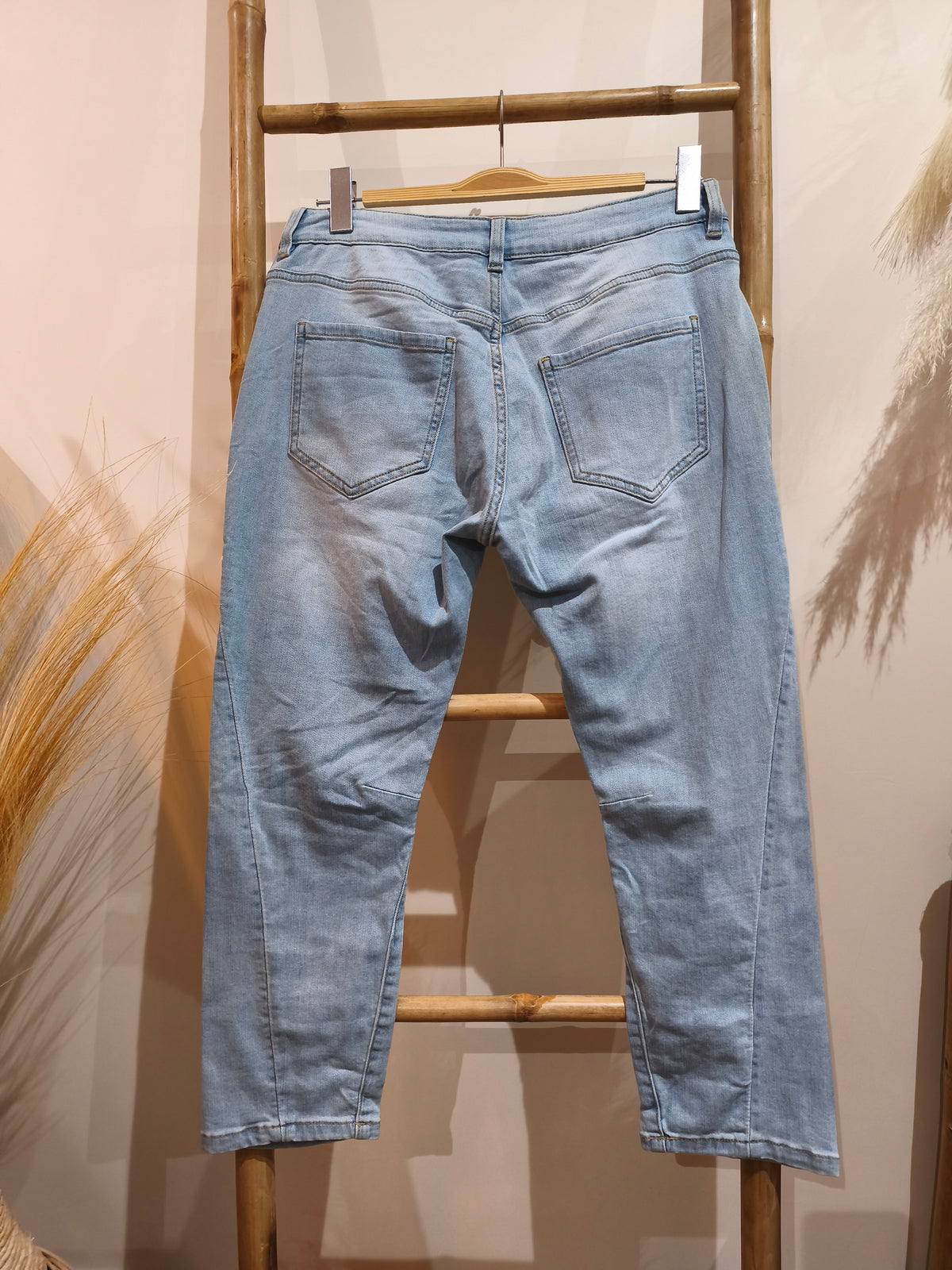 Jean Bleu Clair Délavé Motif Etoile QUEEN