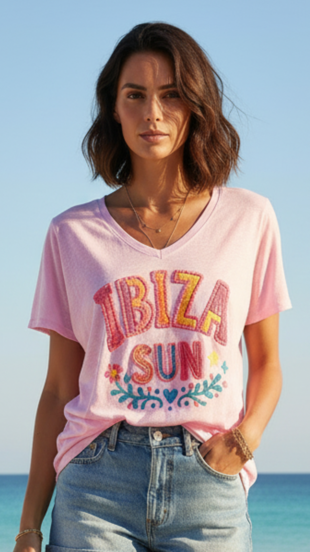 Tee-Shirt Rose IBIZA SUN