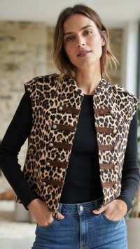 Gilet Sans Manche Léopard Style Officier HERA