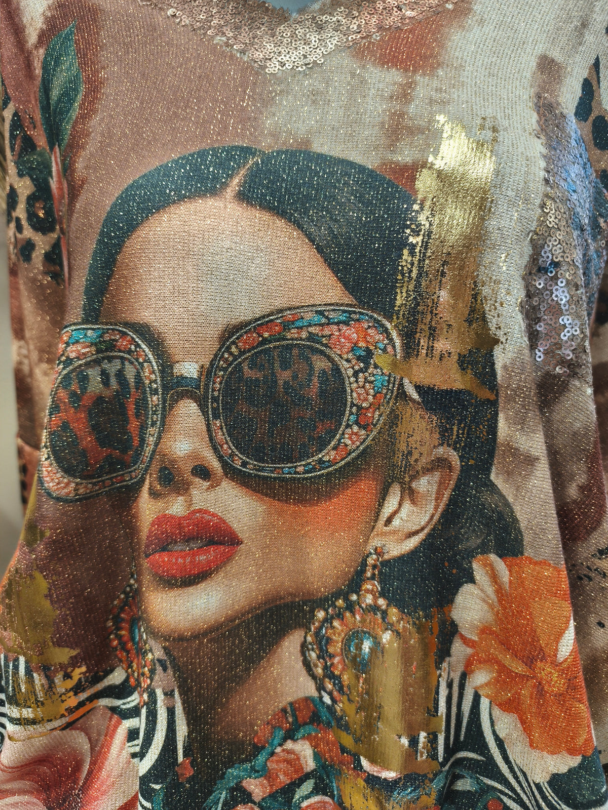 Top Lurex Oversize Visage SHINNY
