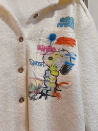 Veste Surchemise en Bouclette Ecru Motif SNOOPY