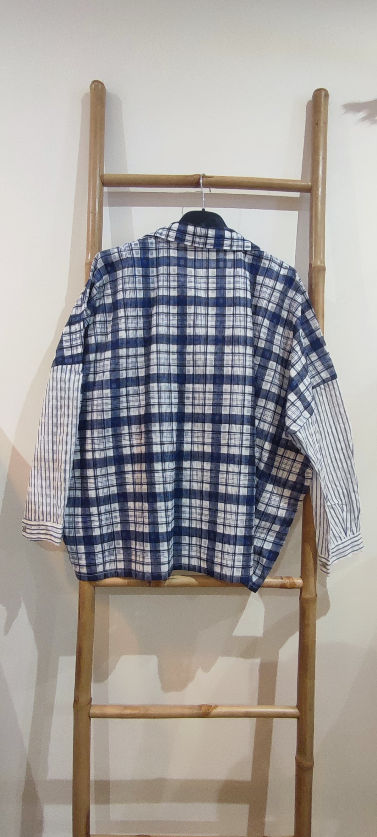 Chemise à Carreaux Bleu Marine et Blanc MICKEY