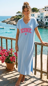 Robe Tee-Shirt Bleu Ciel ICONIC