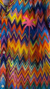 Robe Courte Motif Zigzag Multicolore "PALM BEACH"