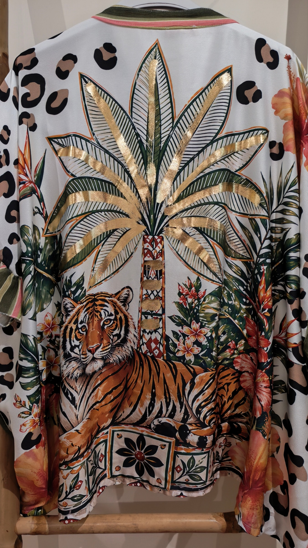 Chemise Rayée Multicolore Motif Palmier LEONORE