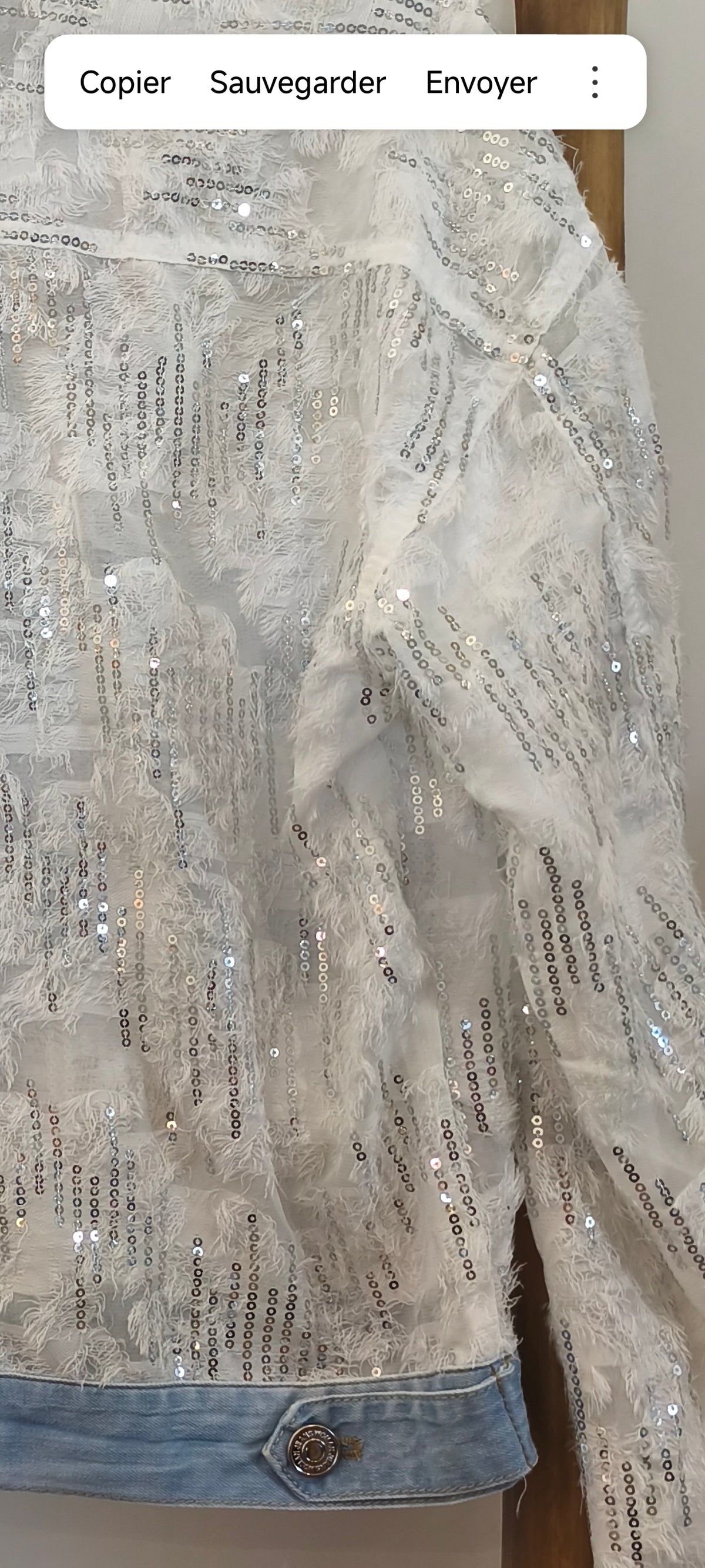 Veste Blanche et Jean à Sequins Argentés JENNA