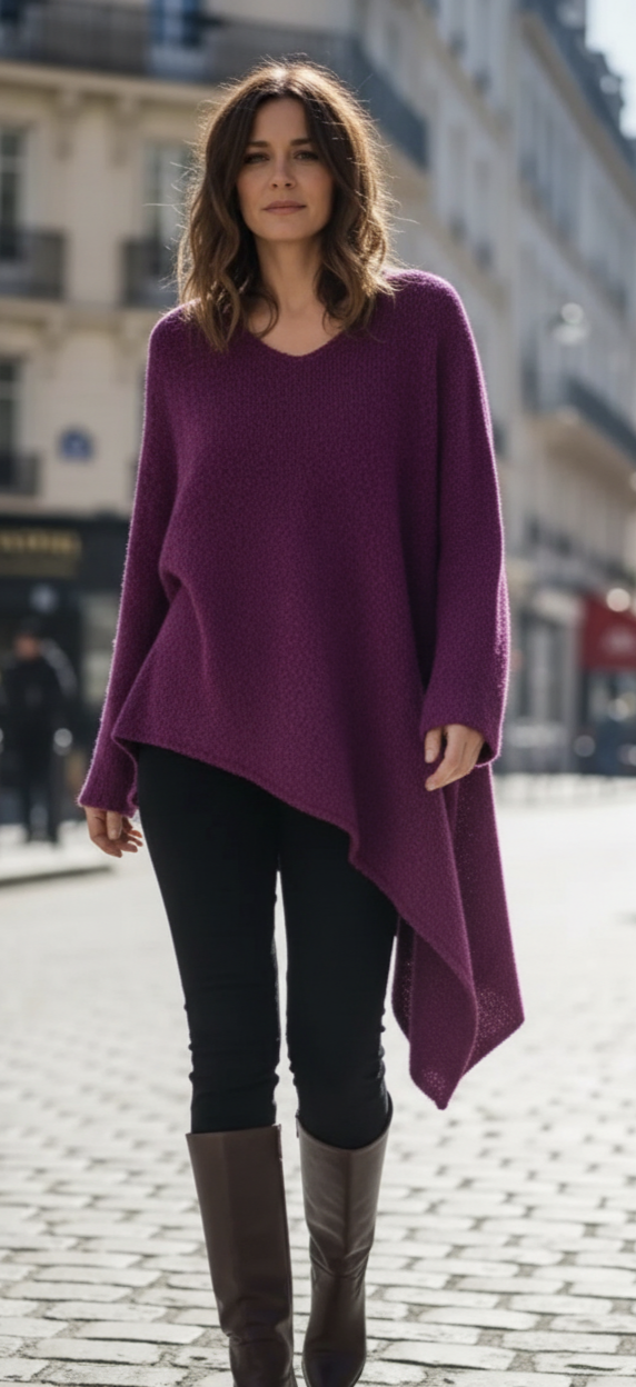 Pull Asymétrique Prune EZIO